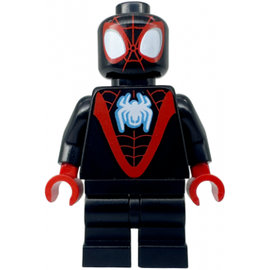 spider-man miles morales - black medium legs white spider logo
