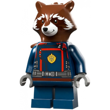 rocket raccoon - dark blue suit reddish brown head