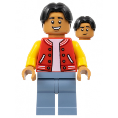 ned leeds - red and yellow letter jacket sand blue legs
