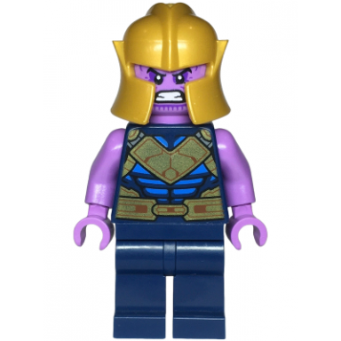 thanos - dark blue legs plain medium lavender arms pearl gold helmet