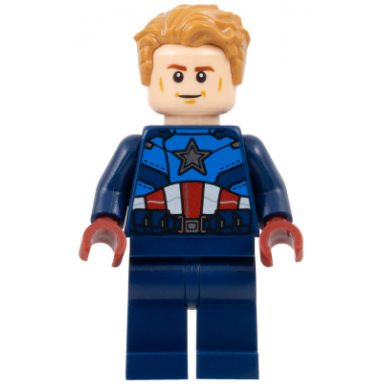 captain america - dark blue suit dark red hands hair