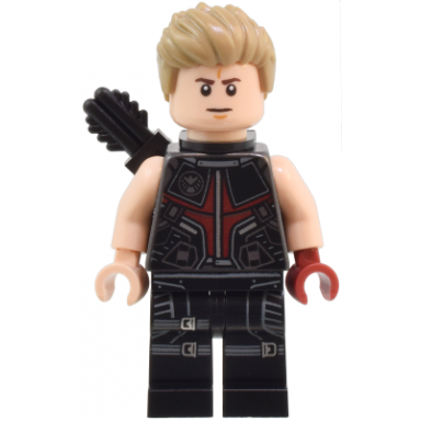 hawkeye - black and dark red suit dark tan hair quiver silver zipper