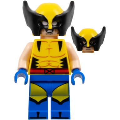 wolverine - yellow and black mask blue hands