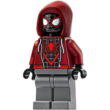 spider-man miles morales - dark red hood dark bluish gray legs