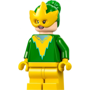 electro - bright green torso and hair yellow mask and medium legs