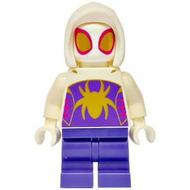 ghost-spider - medium legs white hood gold spider logo and eyes