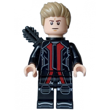 hawkeye - black and dark red suit dark tan hair quiver silver boot tips