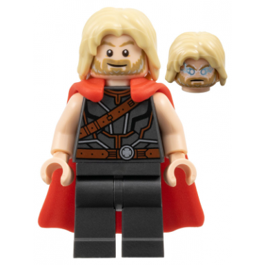 thor - flexible rubber cape pearl dark gray legs tousled hair