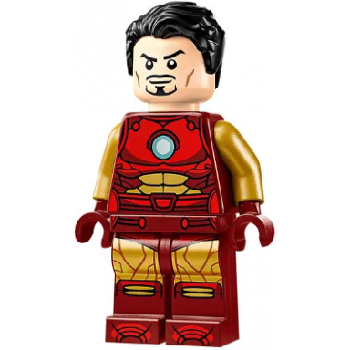 iron man - dark red and gold armor round arc reactor pearl gold arms hair