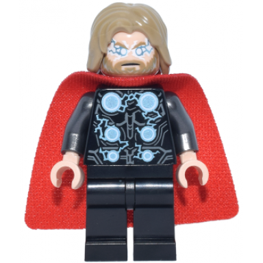 thor - spongy cape with single hole black legs dark tan tousled hair