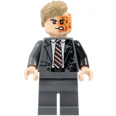 two-face - dark bluish gray suit dark tan hair