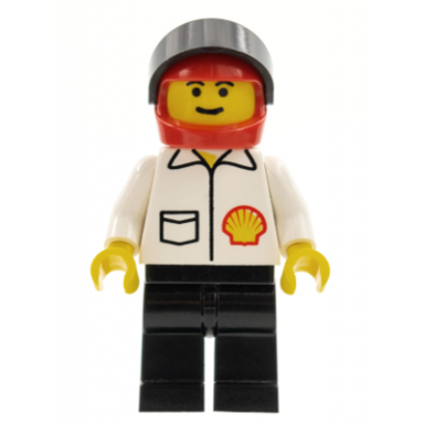 shell - jacket black legs red helmet black visor