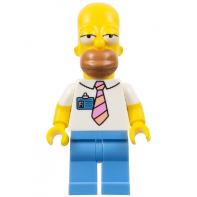 homer simpson with tie and badge