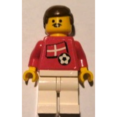 soccer player - danish player 1 danish flag torso sticker on front black number sticker on back specify number in listing