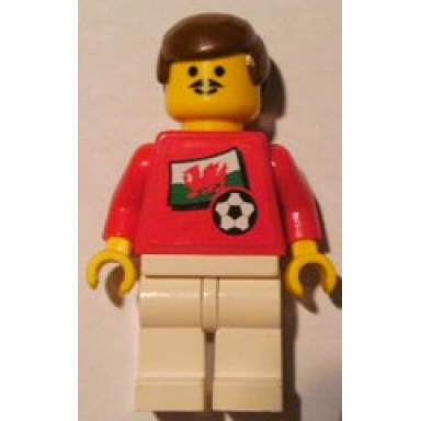 soccer player - welsh player 1 welsh flag torso sticker on front black number sticker on back specify number in listing