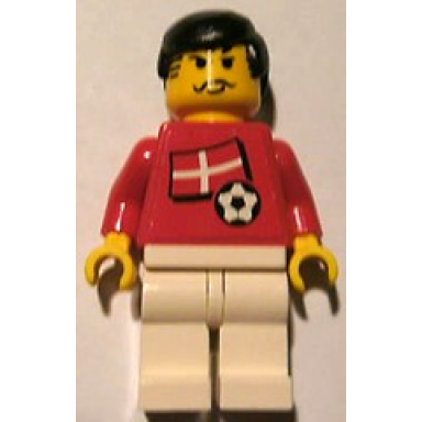 soccer player - danish player 3 danish flag torso sticker on front black number sticker on back specify number in listing
