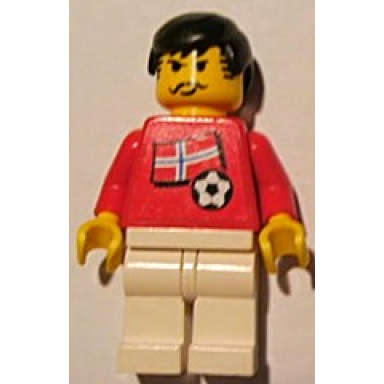 soccer player - norwegian player 3 norwegian flag torso sticker on front black number sticker on back specify number in listing