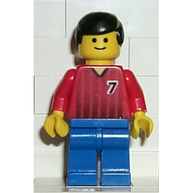 soccer player - red and blue team with number 7