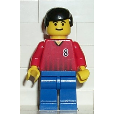 soccer player - red and blue team with number 8