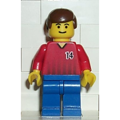 soccer player - red and blue team with number 14
