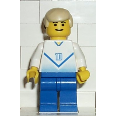 soccer player white blue team with shirt 10
