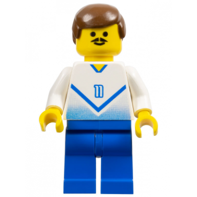 soccer player white blue team with shirt 11