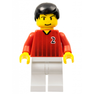 soccer player - red and white team with number 2