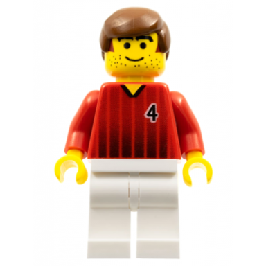 soccer player - red and white team with number 4