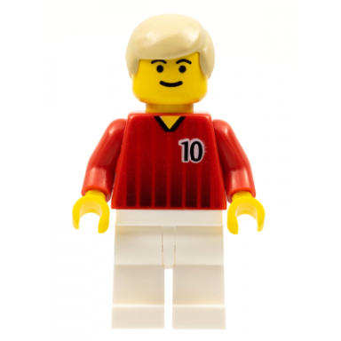 soccer player - red and white team with number 10
