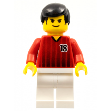 soccer player - red and white team with number 18