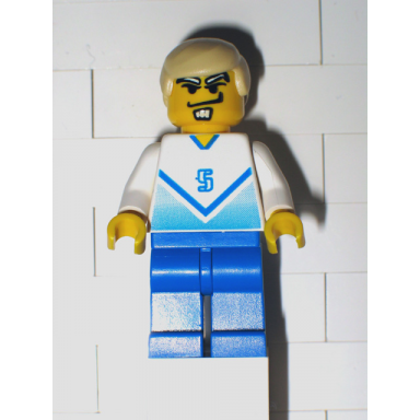 soccer player white blue team with shirt 5