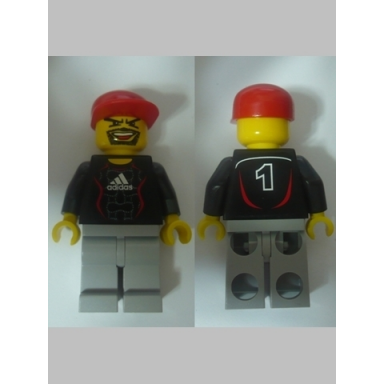 soccer goalie black - adidas logo white and red torso stickers 1