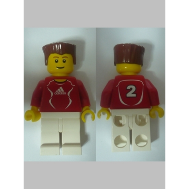 soccer player red - adidas logo red and white torso stickers 2