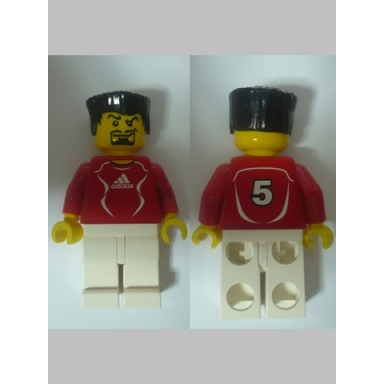 soccer player red - adidas logo red and white torso stickers 5