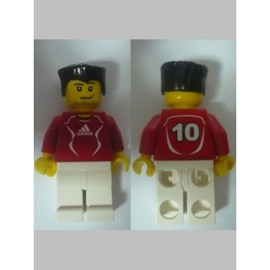 soccer player red - adidas logo red and white torso stickers 10