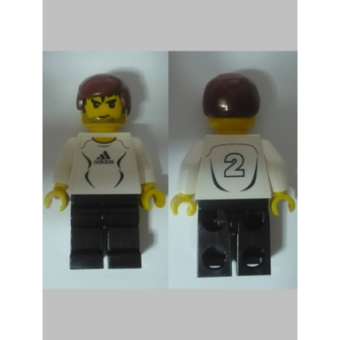 soccer player white - adidas logo white and black torso stickers 2