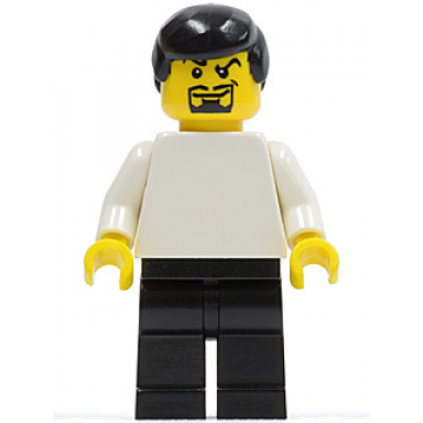 plain white torso with white arms black legs black male hair goatee soccer player
