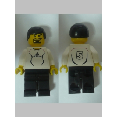 soccer player white - adidas logo white and black torso stickers 5
