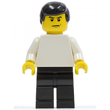 plain white torso with white arms black legs black male hair soccer player