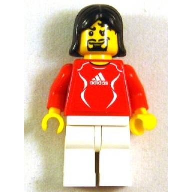 soccer player red - adidas logo red and white torso stickers 15