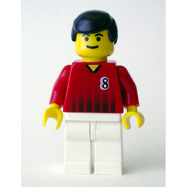 soccer player - red and white team with number 8