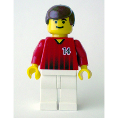 soccer player - red and white team with number 14