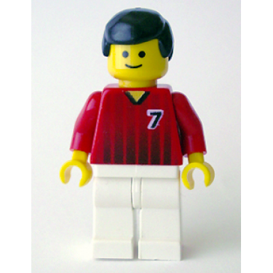 soccer player - red and white team with number 7