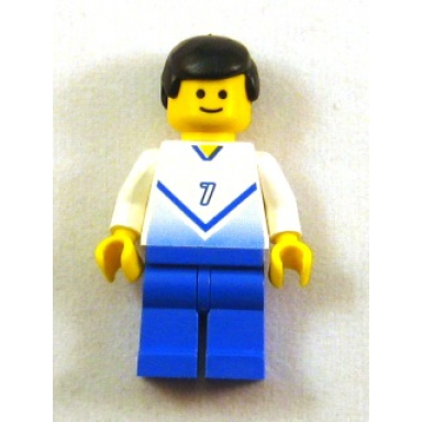 soccer player white blue team with shirt 7
