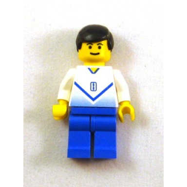 soccer player white blue team with shirt 8