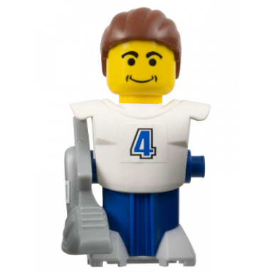 mcdonalds sports soccer player - white torso and blue base with stickers