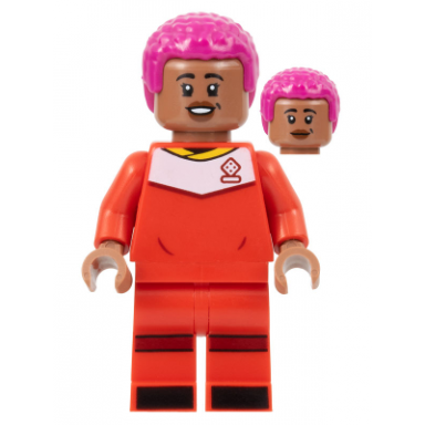 asisat oshoala - red soccer uniform