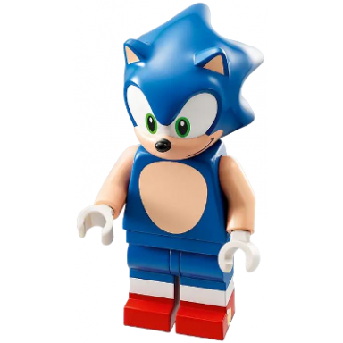 sonic the hedgehog - light nougat face and arms grin to left
