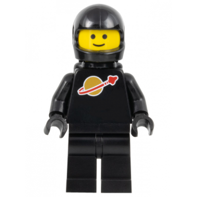 classic space - black with air tanks and motorcycle standard helmet logo high on torso second reissue