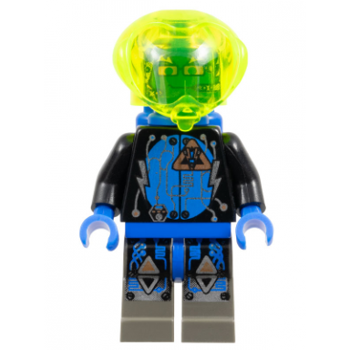 insectoids zotaxian alien - male black and blue with silver circuits with air tanks captain wizer captain zec